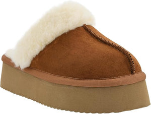 VERY G Faux Fur Lined Platform Slippers- SALE ITEM