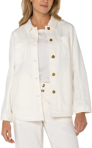 LIVERPOOL - Cream Color Button-Down Jacket