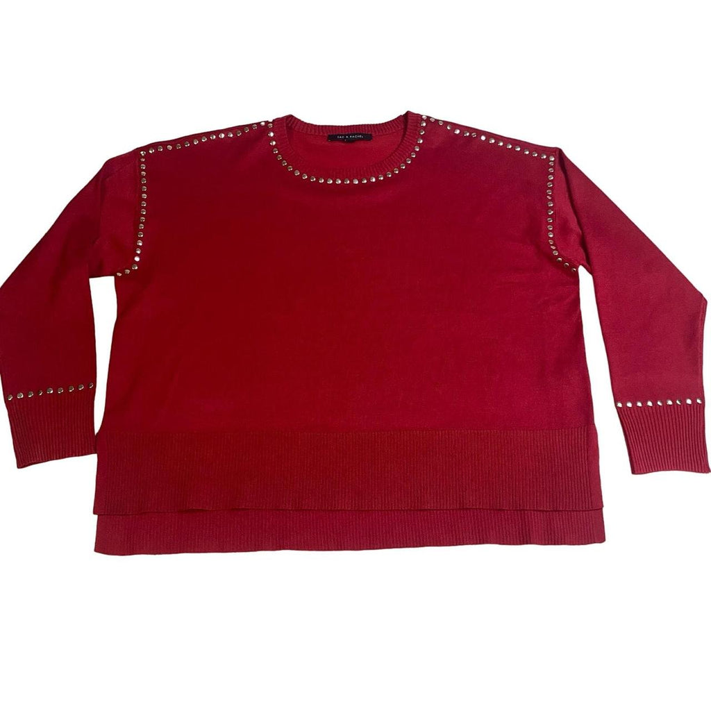 Zac & Rachel Women's Red with Silver Accents Sweater