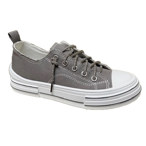 VERY G Aman with Silver Bling Laces Platform Sneakers - Grey