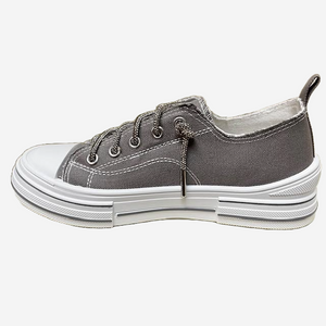 VERY G Aman with Silver Bling Laces Platform Sneakers - Grey