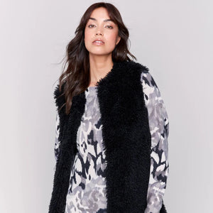 Charlie B-  Black Faux Fur Vest