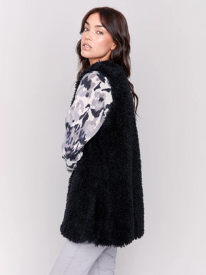 Charlie B-  Black Faux Fur Vest