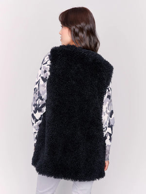 Charlie B-  Black Faux Fur Vest