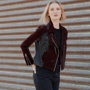 CLARA SUN WOO - Vinyl - Liquid Leather™ Jacket - Mulberry - SALE ITEM