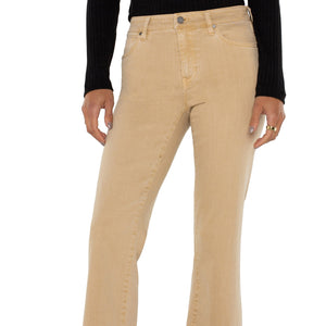 LIVERPOOL- Hannah Crop Flare Jeans - Hayseed Tan